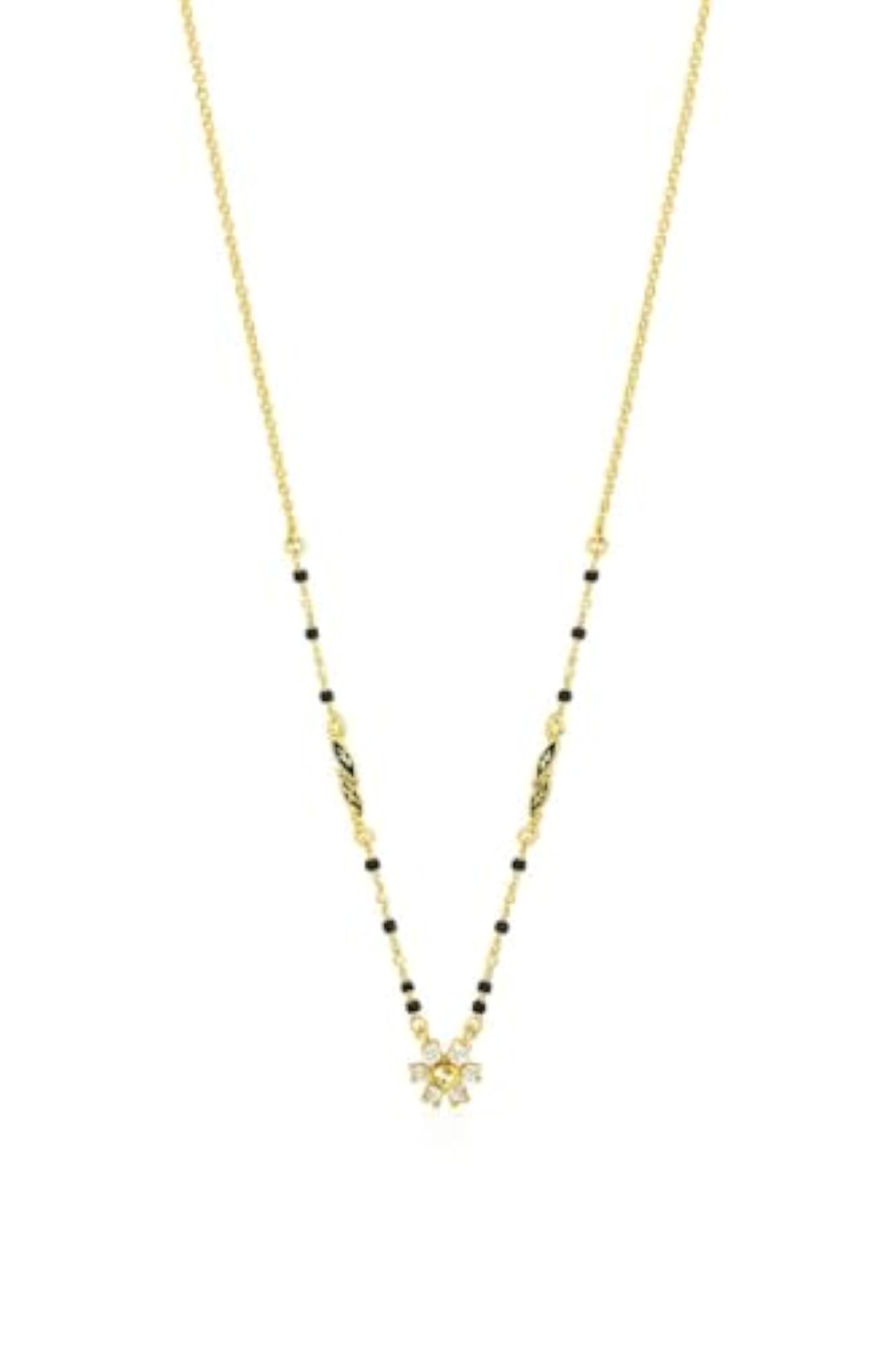 Delicate Flower Motif Gold Plated Mangalsutra
